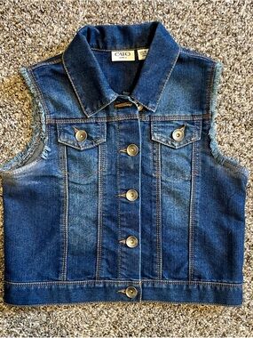 Cato Girls Blue Denim Sleeveless Vest Size 12/14